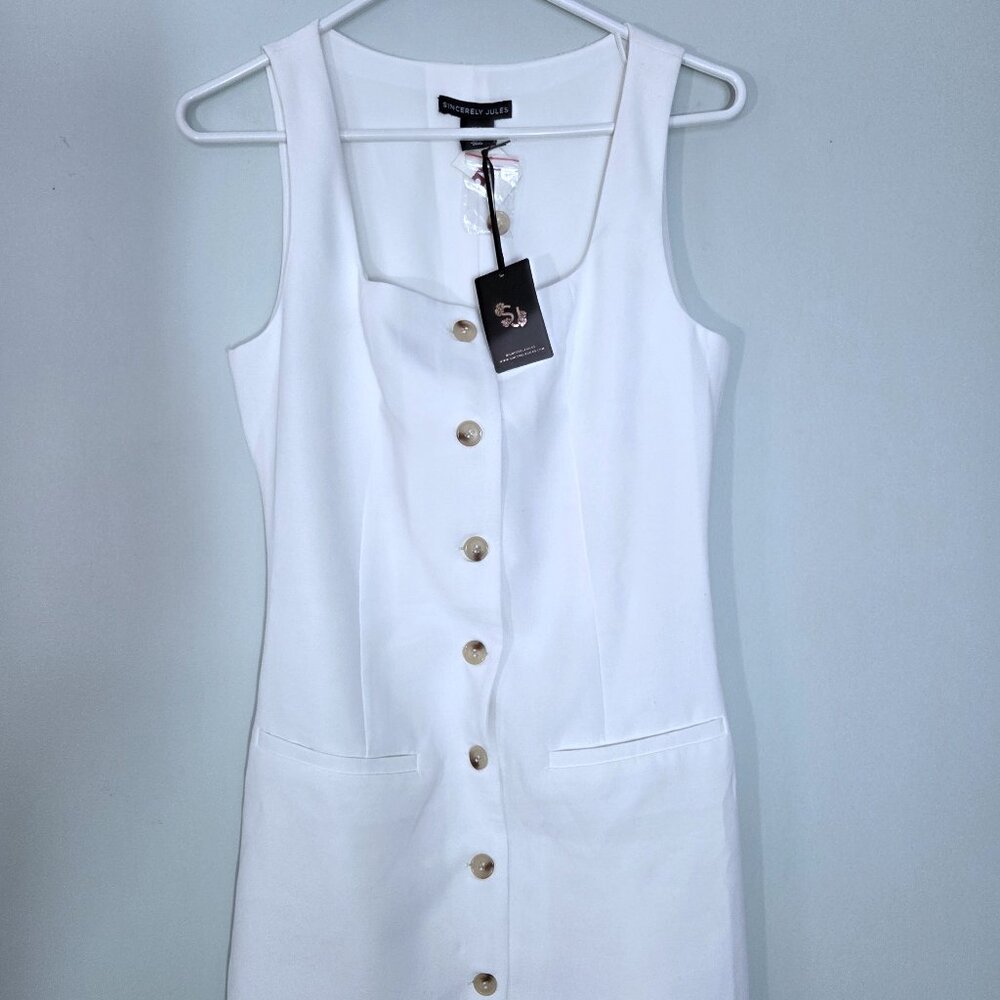 NWT Sincerely Jules White Waistcoat Vest Top Size S
